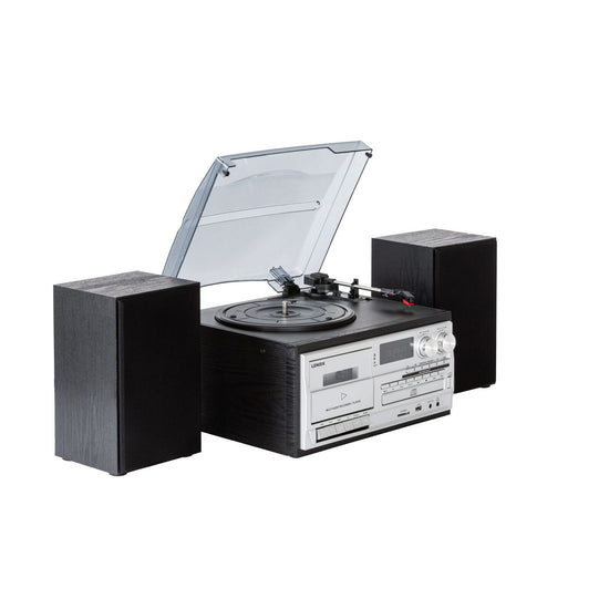Audio Home Entertainment System (Black) Turntable, CDs, Vinyl, Wireless Streaming & More