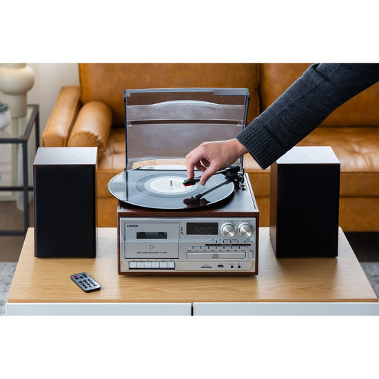 Audio Home Entertainment System (Brown) Turntable, CDs, Vinyl, Wireless Streaming & More
