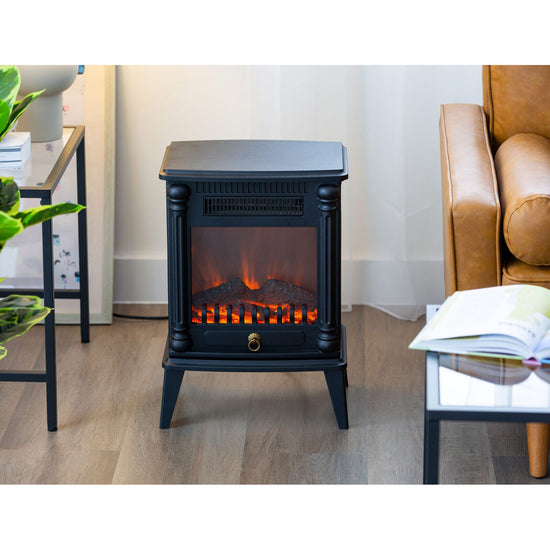 Electric Log Fireplace Heater with Overheat Protection