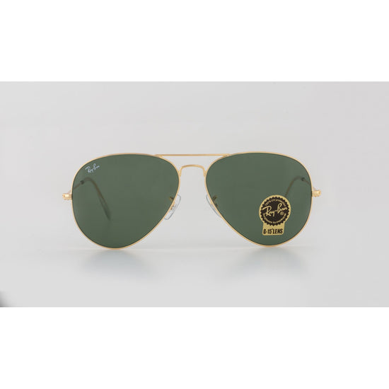Aviator Large Metal II Sunglasses in Gold and Green