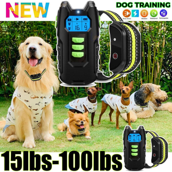 Electric Pet Dog Training Anti Bark Collar Sound Vibrate Auto  Rechargeable NEW