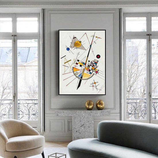 Wall Art 50cmx70cm Delicate Tension By Wassily Kandinsky Black Frame Canvas