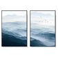 Wall Art 80cmx120cm Blue mountains 2 Sets Black Frame Canvas