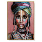 Wall Art 80cmx120cm African woman II Gold Frame Canvas