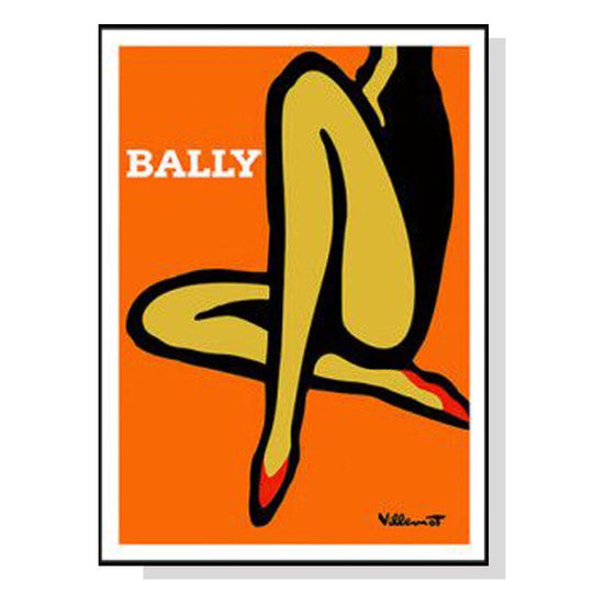 Wall Art 90cmx135cm Orange Legs Black Frame Canvas