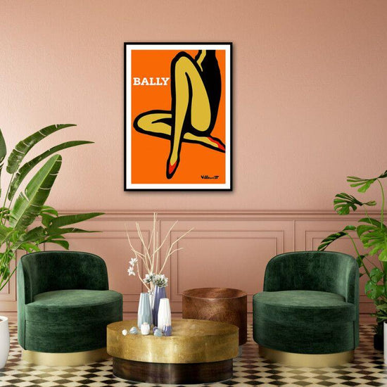 Wall Art 100cmx150cm Orange Legs Black Frame Canvas