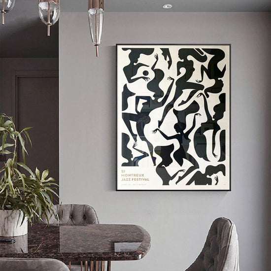 Wall Art 80cmx120cm Jazz Festival Black Frame Canvas