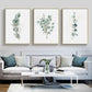 Wall Art 80cmx120cm Eucalyptus Plant 3 Sets Gold Frame Canvas