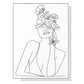 Wall Art 80cmx120cm Line Art Girl White Frame Canvas