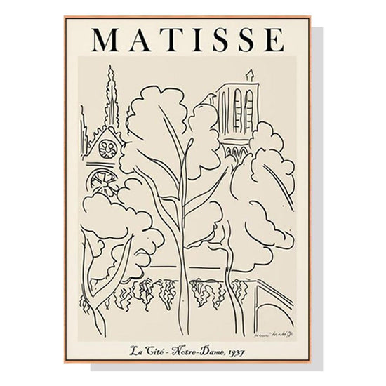 Wall Art 90cmx135cm Line Art By Henri Matisse Wood Frame Canvas