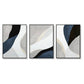 Wall Art 80cmx120cm Abstract Navy Blue 3 Sets Black Frame Canvas