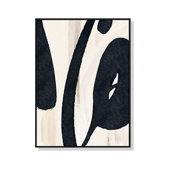 Wall Art 90cmx135cm Black Ink Black Frame Canvas
