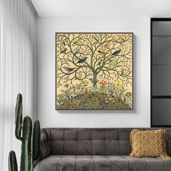 Wall Art 40cmx40cm Tree Of Life Black Frame Canvas