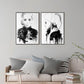 Wall Art 90cmx135cm Watercolor Sketch 2 Sets Black Frame Canvas