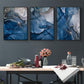 Wall Art 70cmx100cm Blue Gold Marble 3 Sets Black Frame Canvas