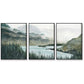 Wall Art 70cmx100cm  Landscape 3 Sets Black Frame Canvas