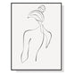 Wall Art 90cmx135cm Woman Back Line Art Black Frame Canvas