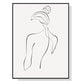 Wall Art 60cmx90cm Woman Back Line Art Black Frame Canvas