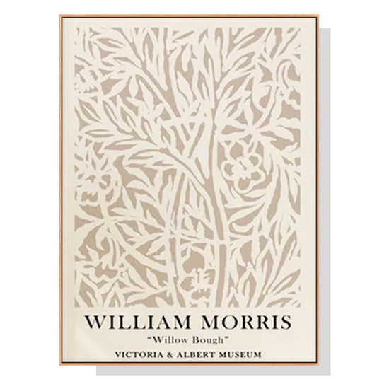 Wall Art 40cmx60cm William Morris Neutral Wood Frame Canvas