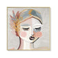 Wall Art 40cmx40cm Calm Girl Gold Frame Canvas