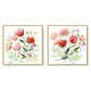 Wall Art 80cmx80cm Florals 2 Sets Gold Frame Canvas