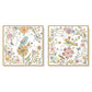 Wall Art 40cmx40cm Floral birds 2 Sets Gold Frame Canvas