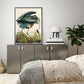 Wall Art 90cmx135cm Great Blue Heron By John James Audubon Black Frame Canvas