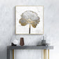 Wall Art 80cmx80cm Gold And White Blossom On White 2 Sets Gold Frame Canvas