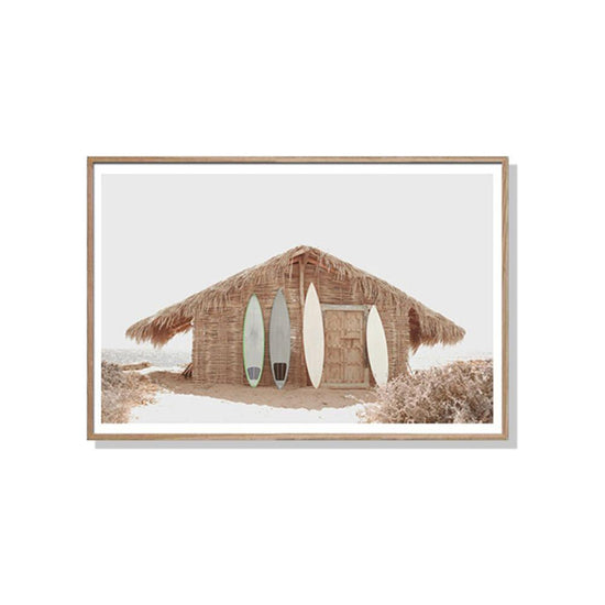 Wall Art 50cmx70cm Surf Cabin Wood Frame Canvas