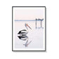 Wall Art 50cmx70cm Pelican Black Frame Canvas