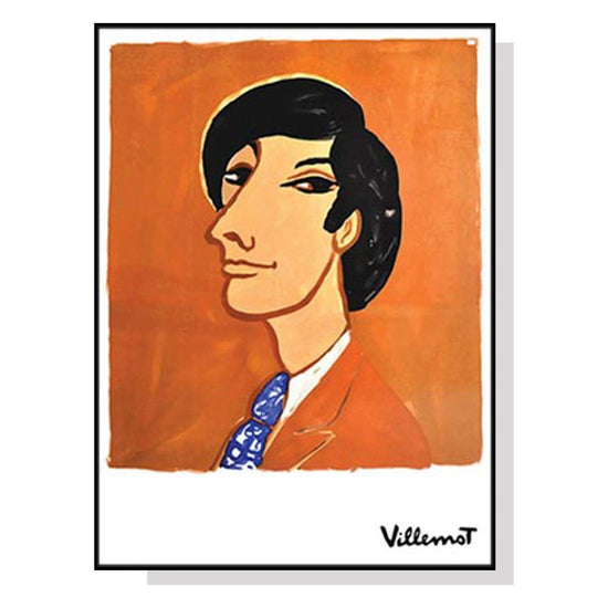 Wall Art 90cmx135cm Villemot 1971 Black Frame Canvas