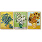 Wall Art 90cmx135cm Van Gogh sunflowers Roses 3 Sets Gold Frame Canvas