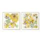 Wall Art 40cmx40cm Yellow Flowers American Style 2 Sets Gold Frame Canvas