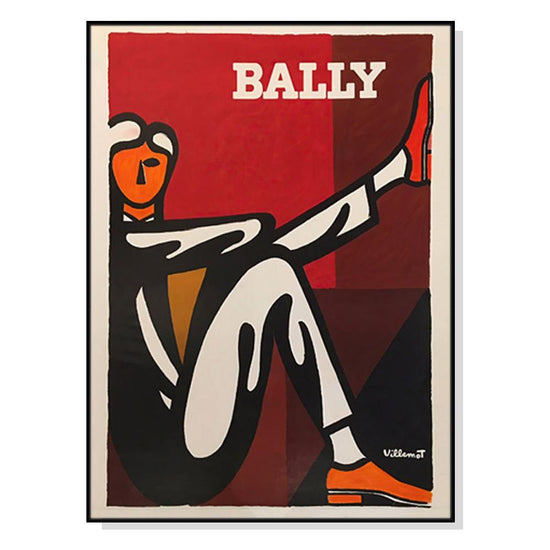 Wall Art 40cmx60cm Bally Man by Villemot Black Frame Canvas