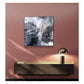 Wall Art 40cmx40cm Marbled Black Grey Black Frame Canvas