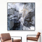 Wall Art 40cmx40cm Marbled Black Grey Black Frame Canvas