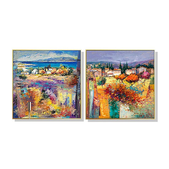 Wall Art 40cmx40cm Estate Italiana 2 Sets Gold Frame Canvas