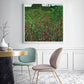 Wall Art 40cmx40cm Field of Poppies by Gustav Klimt White Frame Canvas