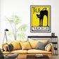 Wall Art 40cmx60cm Black Cat Black Frame Canvas