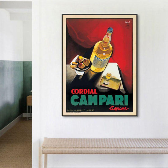 Wall Art 80cmx120cm Cordial Campari Liquor Black Frame Canvas