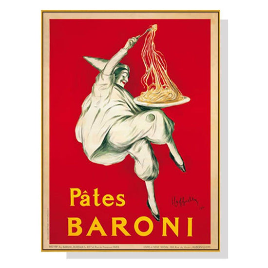 Wall Art 90cmx135cm Pates Baroni Pasta Gold Frame Canvas