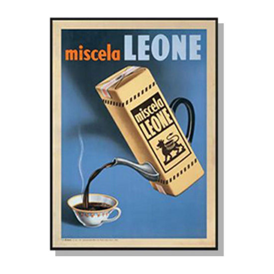 Wall Art 40cmx60cm Miscela Leone, 1950 Black Frame Canvas