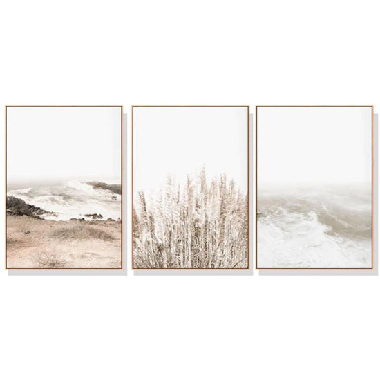 Wall Art 80cmx120cm Coastal Beach 3 Sets Wood Frame Canvas