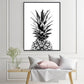 Wall Art 100cmx150cm Pineapple Black Frame Canvas