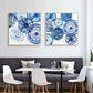 Wall Art 40cmx40cm Blue Day 2 Sets Gold Frame Canvas