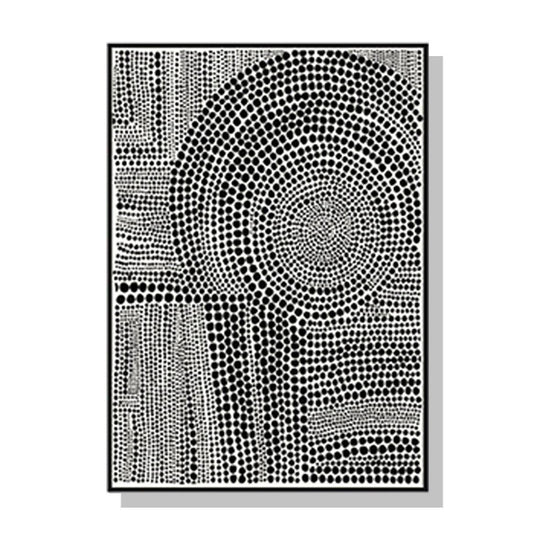 Wall Art 90cmx135cm Clustered Dots B Black Frame Canvas