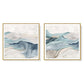 Wall Art 90cmx90cm Blue Mountain 2 Sets Gold Frame Canvas