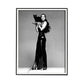 Wall Art 30cmx40cm Cher Music Black and White, Black Frame Canvas