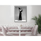 Wall Art 90cmx135cm Cher Music Black and White, Black Frame Canvas