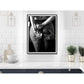 Wall Art 80cmx120cm Woman Drinking Wine In The Bar, Black Frame Canvas